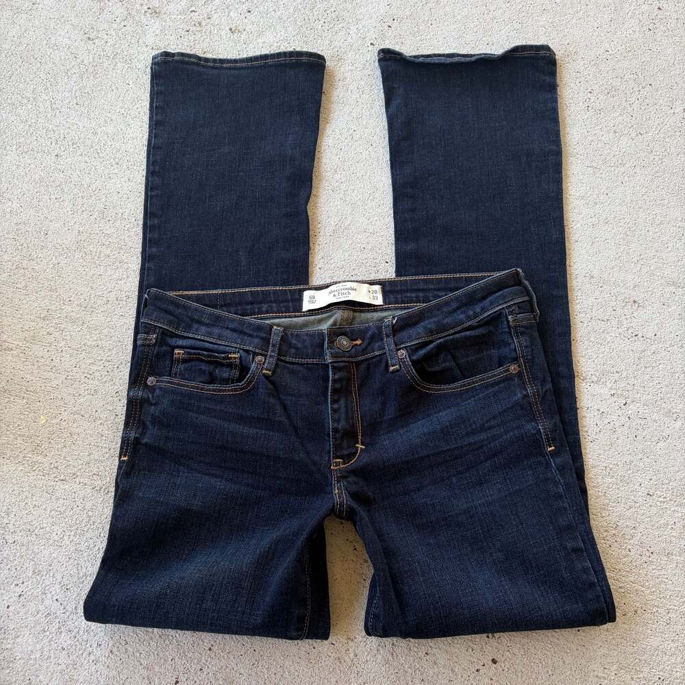 Abercrombie & Fitch Dark Wash Bootcut Low Rise Jeans Size 6R